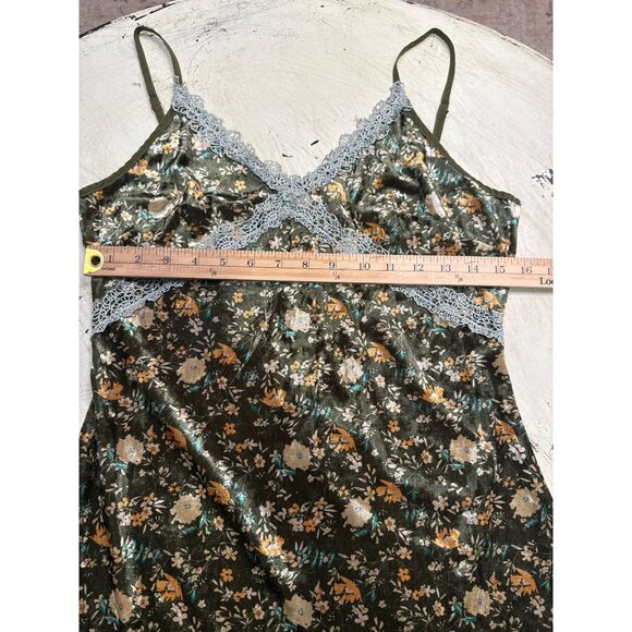 Vintage-Inspired Floral Slip Dress With Lace Trim Adjustable Straps y2k - Picture 5 of 7